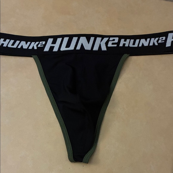 Hunk Menswear Other - HUNK menswear Black & Olive Green Thong with Branded Waistband L